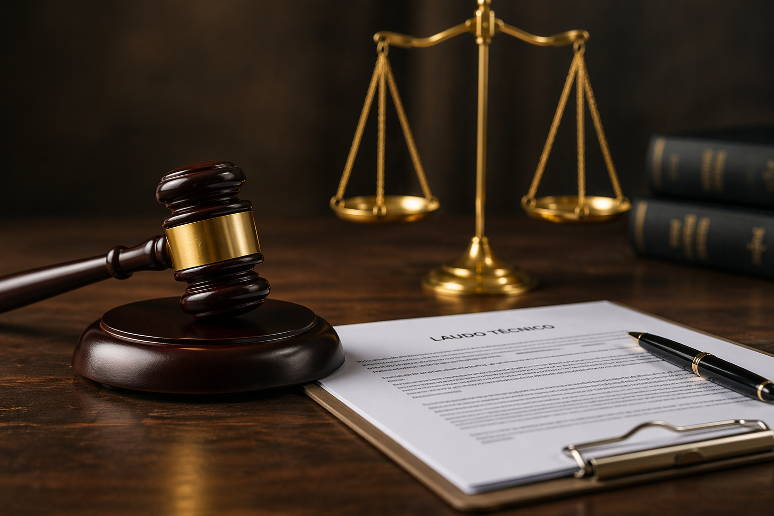 Balança da justiça representando perícia técnica